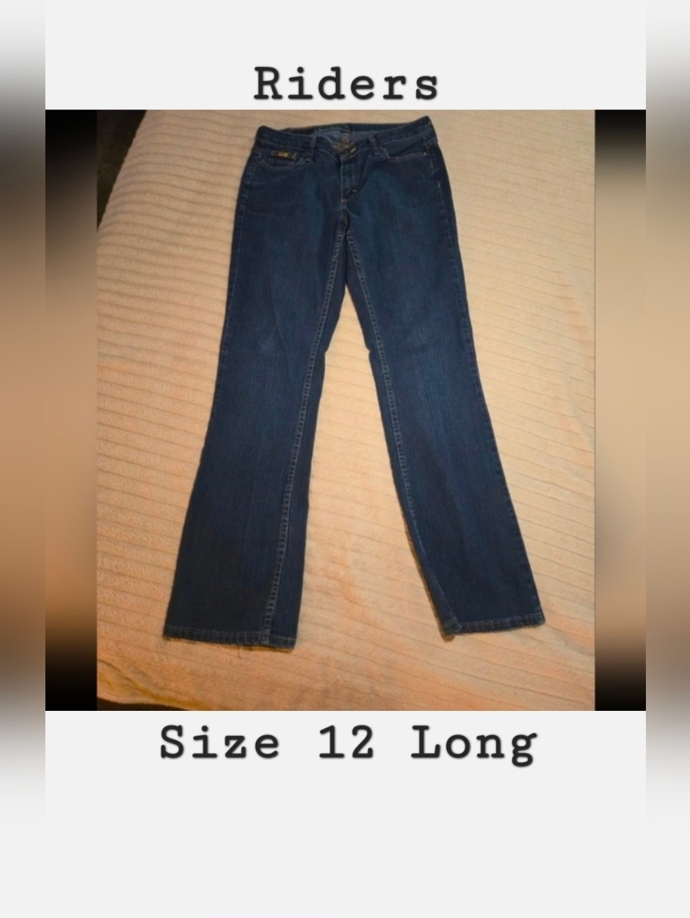 Riders by Lee Women's Bootcut Denim 5 Pocket Jeans Size 12L Dark Wash